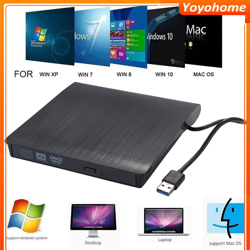 Ổ Ghi DVD ROM CD Gắn Ngoài Mỏng USB 3.0 Tiện Dụng Đầu Đọc Đầu Đọc Ổ Đĩa Quang Cho Máy Tính Xách Tay