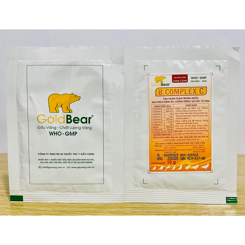 B.COMPLEX C - Bổ sung vitamin, giảm stress, kích thích thèm ăn cho chim
