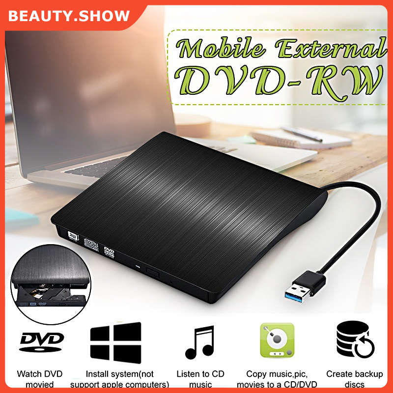Chính Hãng USB 3.0 + Type-C Ổ Ghi Đĩa DVD RW CD Gắn Ngoài Mỏng Hai Trong Một Đầu Đọc Đầu Đọc Ổ Đĩa Quang Cho