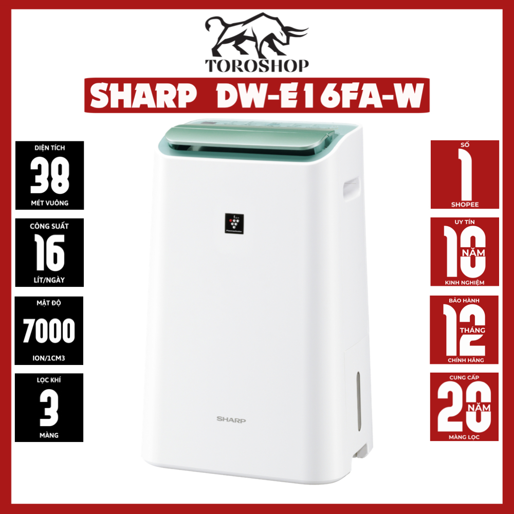 Máy hút ẩm và lọc không khí Sharp DW-E16FA-W