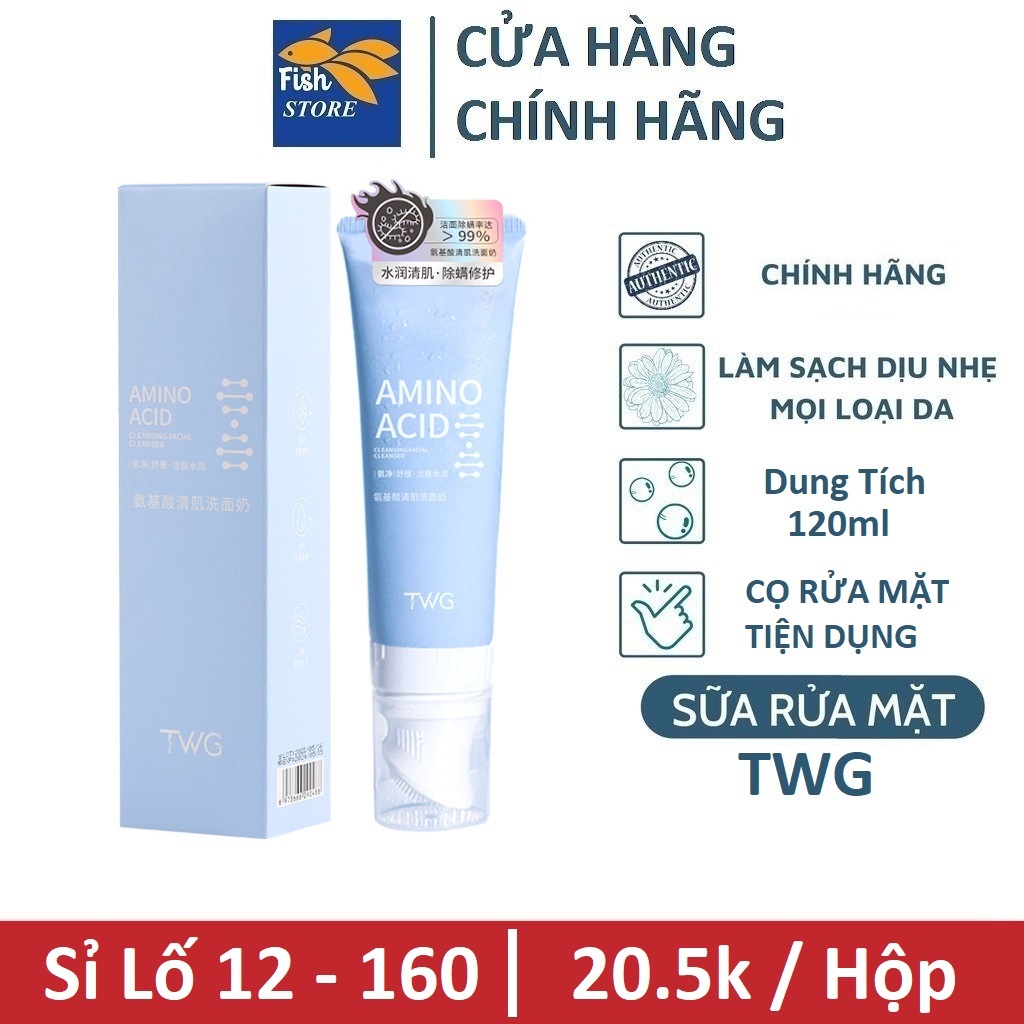 Sữa rửa mặt  Amino Acid TWG làm sạch sâu loại bỏ mụn đầu đen dưỡng ẩm trắng sáng kiểm soát dầu thu nhỏ lỗ chân lông chăm