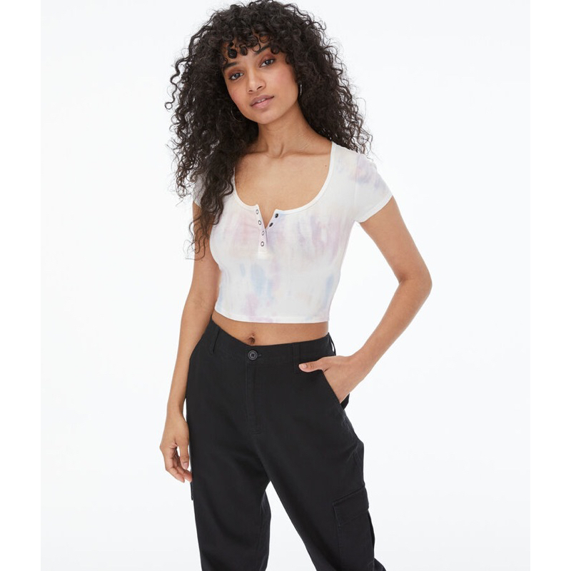 Áo crop top tie-dye A-3Ro vnxk dư xịn