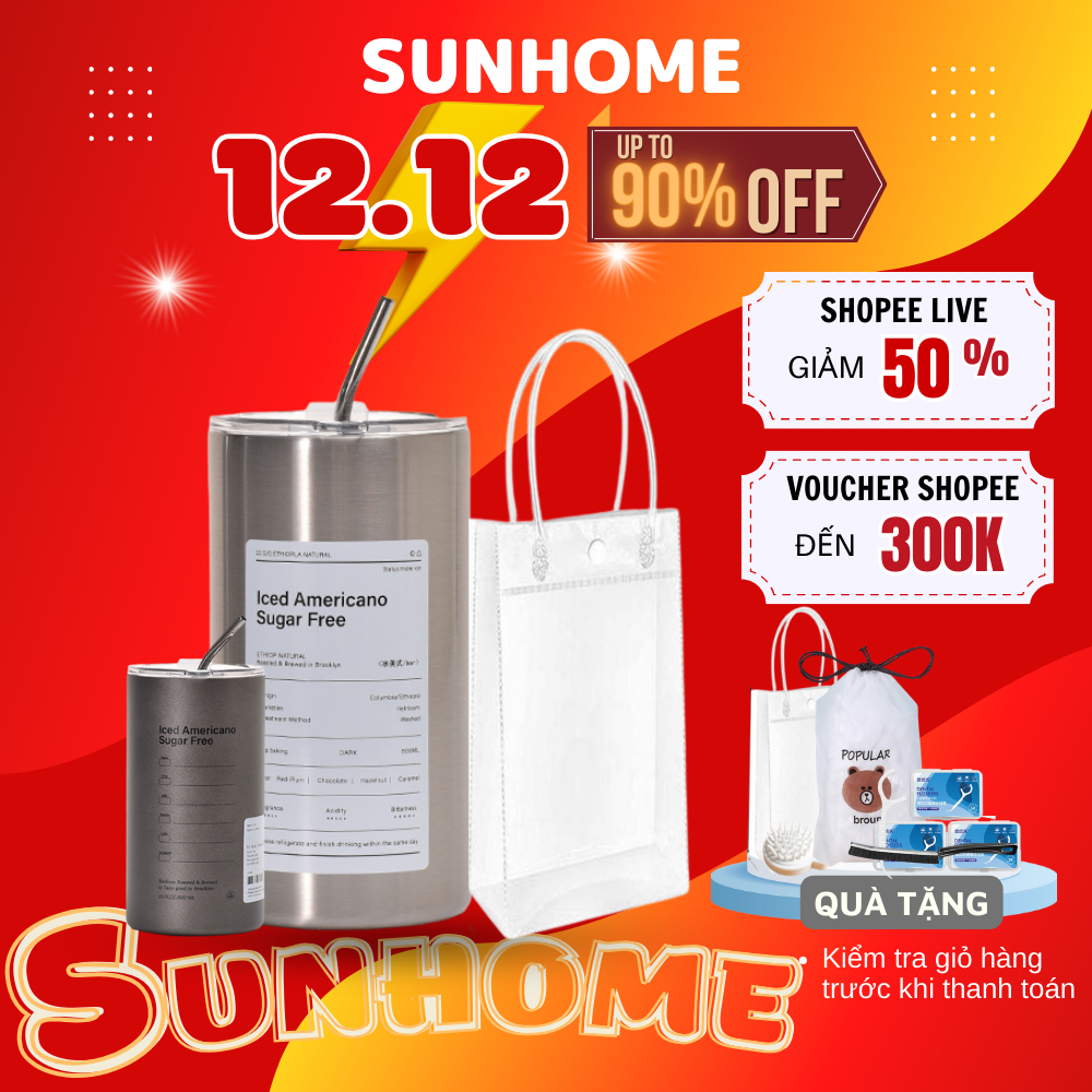 Ly giữ nhiệt ICED Americano dung tích 350/600ml, cốc giữ nhiệt inox 304 chống gỉ, an toàn, nắp chống tràn tuyệt đối