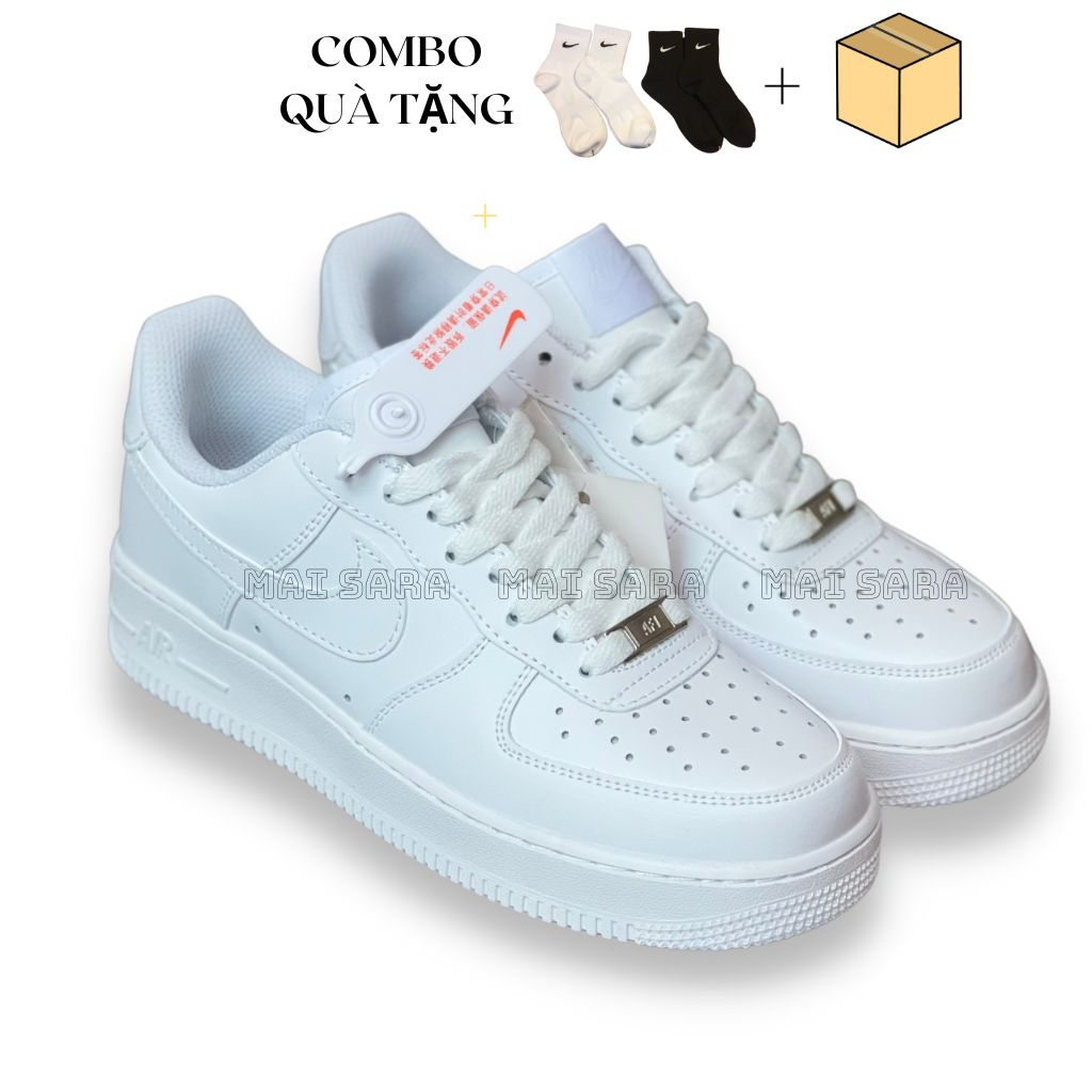 Giày_nike air force 1 full trắng, giầy af1 trắng, giày thể thao sneaker nam nữ cao cấp full phụ kiện big size 36-45