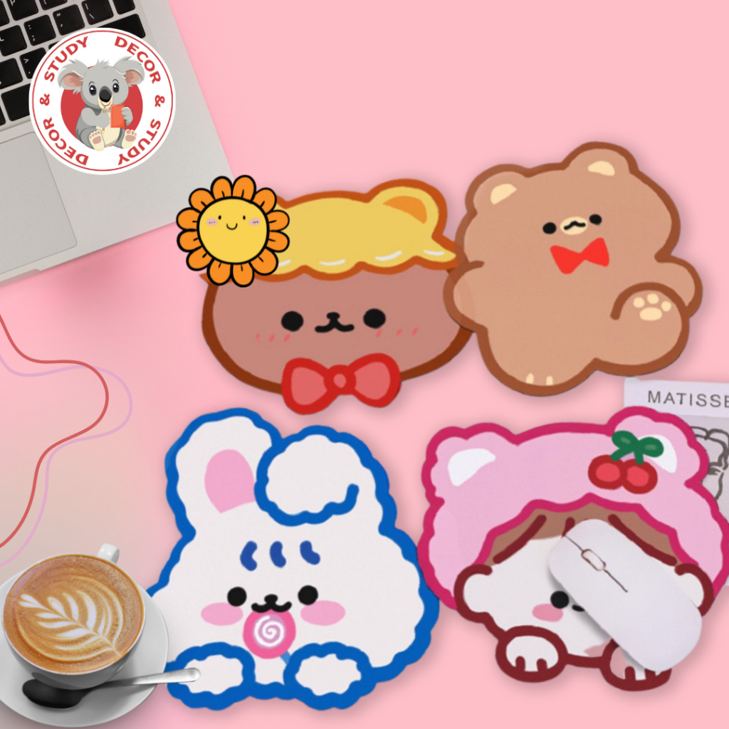 Miếng lót chuột máy tính chống trượt hình gấu dễ thương