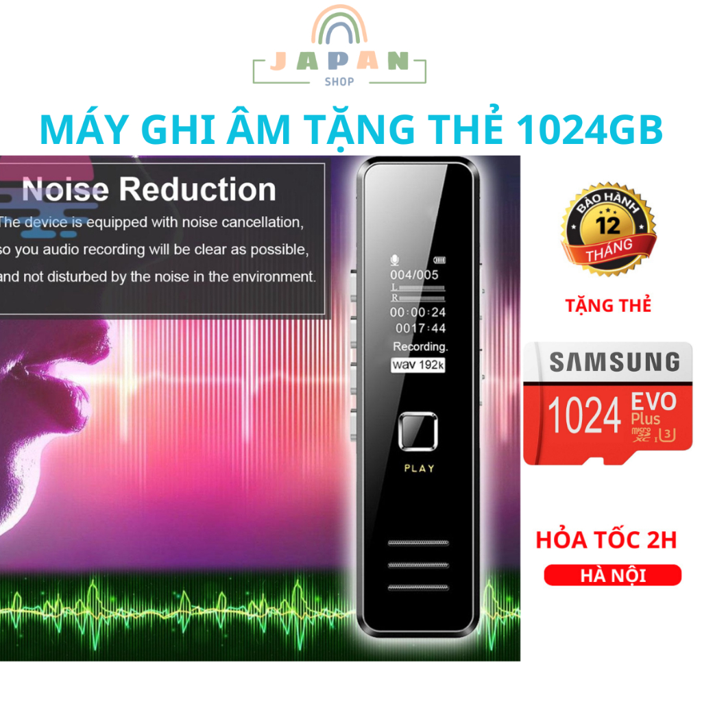 Máy ghi âm . Máy thu âm dung lượng 1024gb lọc tiếng ồn tốt,Máy thu âm mini nhỏ gọn chuyên nghiệp thông minh bảo hành 12t
