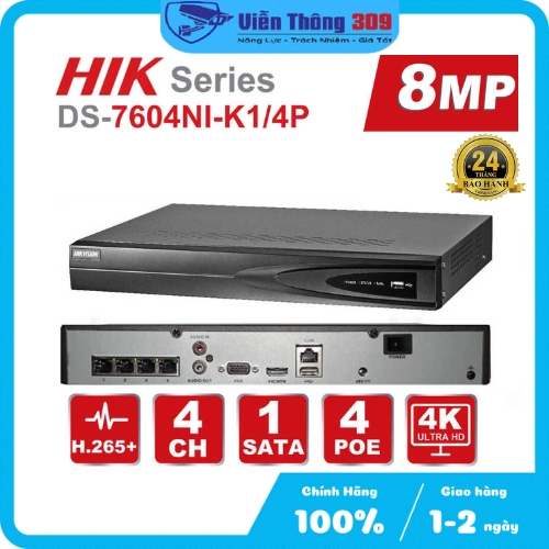 Đầu ghi hình camera IP 4 kênh HIKVISION DS-7604NI-K1