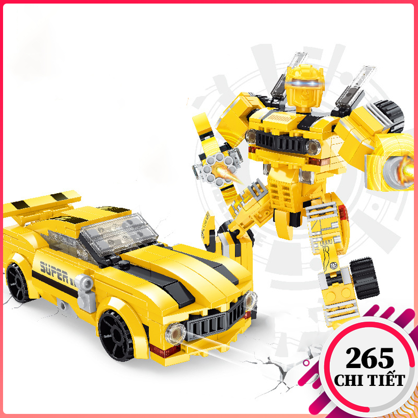 Bộ đồ chơi lắp ráp Lego Robot BUMBLEBEE 265 Chi Tiết, xếp hình Lego Người Máy Biến Hình Transformer đồ chơi cho bé