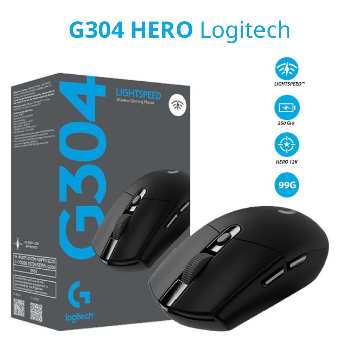 Chuột không dây G304 Logitech Lightspeed - 12k DPI, nhẹ, 6 nút lập trình hàng nhập khẩu- bảo hành 1 năm