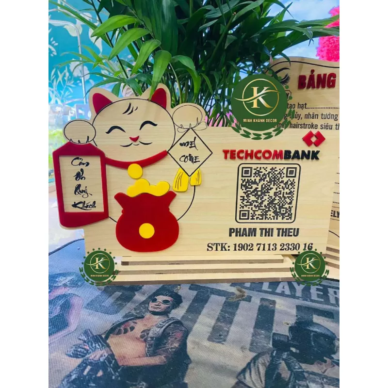 BẢNG Mã QR CODE để bàn bằng GỖ bền đẹp chất lượng cao cấp
