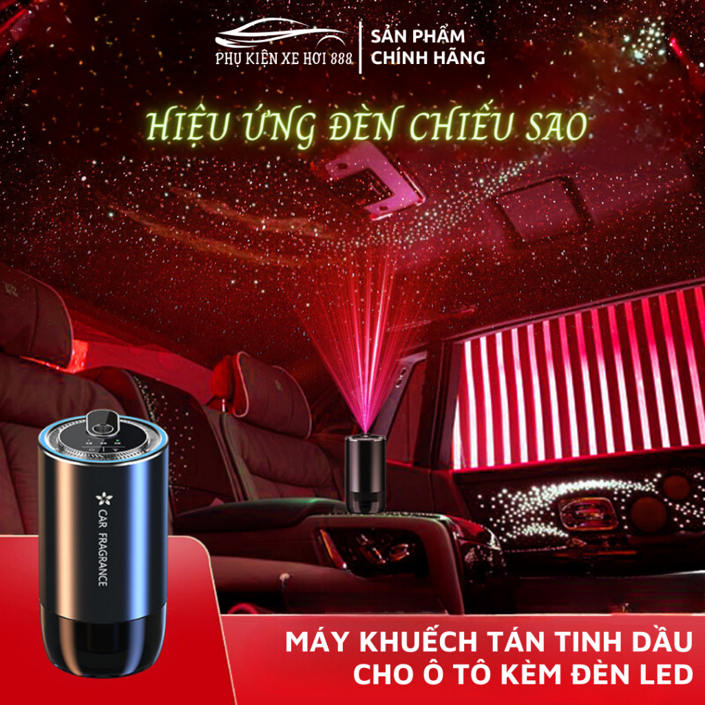 Máy Khuếch Tán Tinh Dầu Ô Tô Tự Động Thông Minh Kèm Đèn Led, Khử Mùi Hôi Xe Hơi Chuyên Dụng Cho Ô Tô và Gia Đình