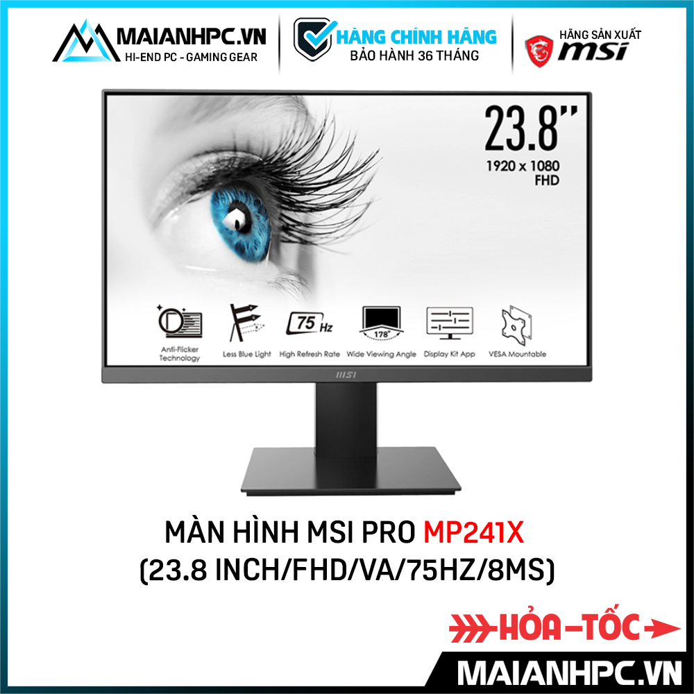 Màn hình máy tính MSI PRO MP241X 23.8 inch FHD VA hàng chính hãng