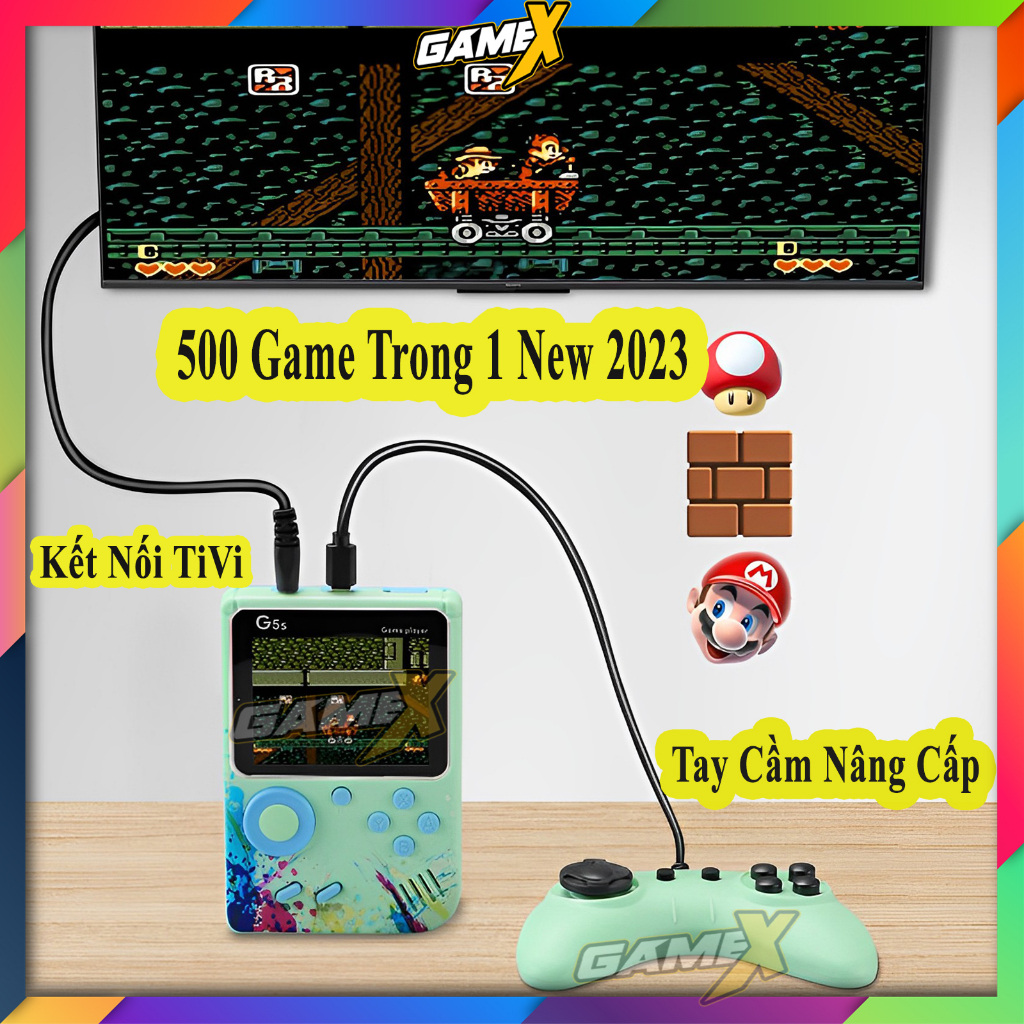 Máy chơi game cầm tay Sup Bản Pro G5S 500 Trò Hay chọn lọc Máy chơi game cầm tay giá rẻ điện tử 4 nút kết nối tivi