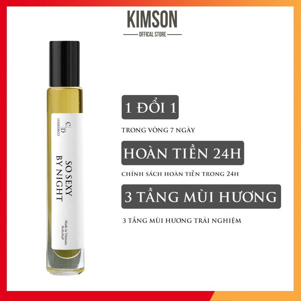 Tinh dầu nước hoa lăn nữ CODEDECO So Sexy By Night EDP 10ml, Gợi cảm, Ngọt ngào
