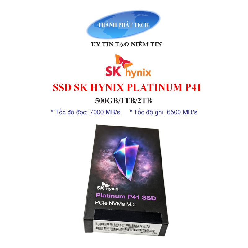 Ổ cứng SSD Hynix Platinium P41 2TB M2 2280 PCIe Gen 4.0 Bảo hành 5 năm 1 ĐỔI 1- Mới 100%, Hàng Chính Hãng