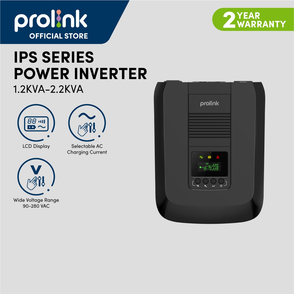 Bộ biến tần cấp điện liên tục Prolink IPS1202  ổn định điện dùng cho PC, thiết bị gia đình, hồ cá, CCTV..