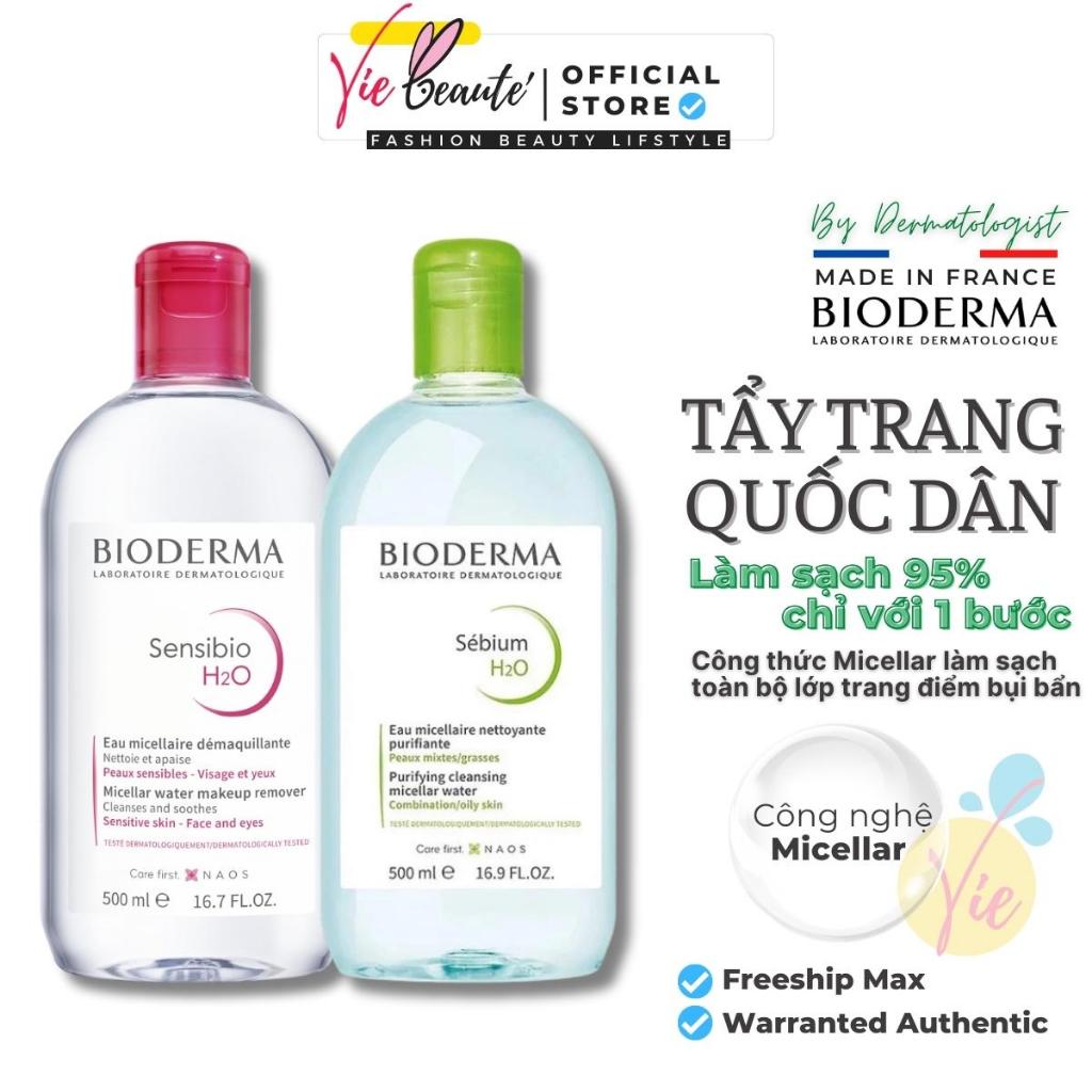 Nước tẩy trang Bioderma cho da dầu mụn, nhạy cảm - Bioderma Sensibio + Sebium H2O 500ml