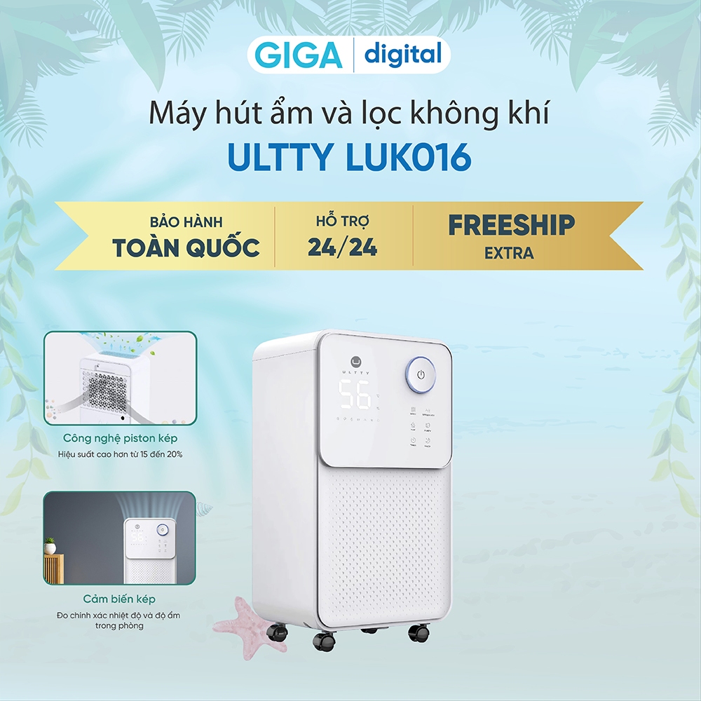 Máy hút ẩm và lọc không khí Ultty LUK016 - 4 chế độ hút ẩm - Bh 12 Tháng