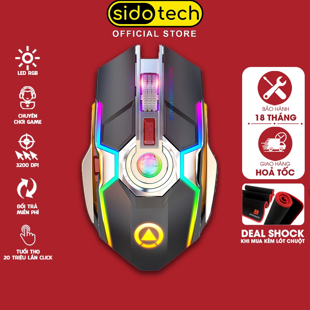 Chuột Không Dây Gaming Bluetooth SIDOTECH YINDIAO S5A Sạc Pin Chơi Game Không Độ Trễ Cho Game Thủ Esport Bản Cao Cấp