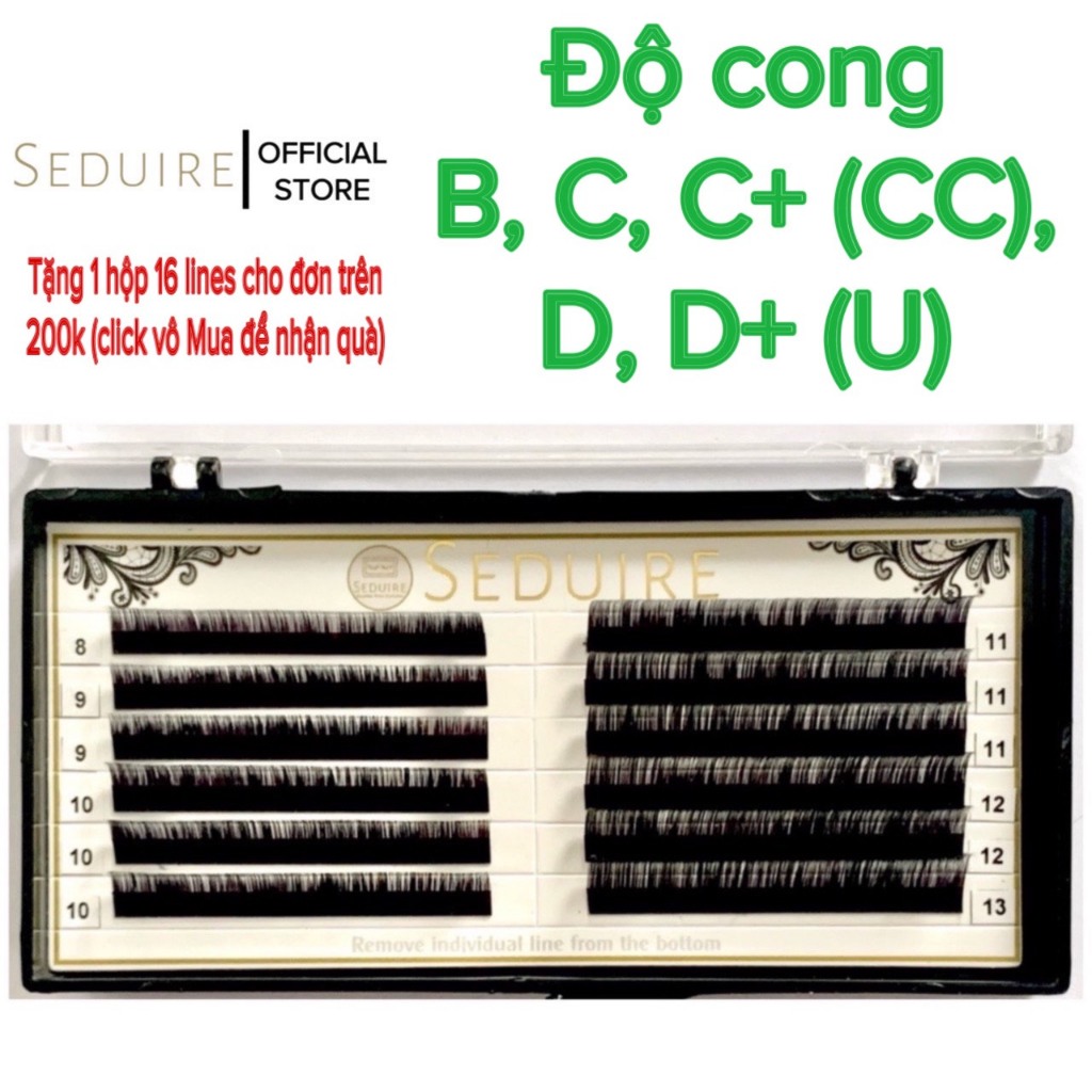 Mi khay SEDURE lông thỏ độ cong B, C, C+ , D+  siêu mềm, tự nhiên, dễ bắt keo