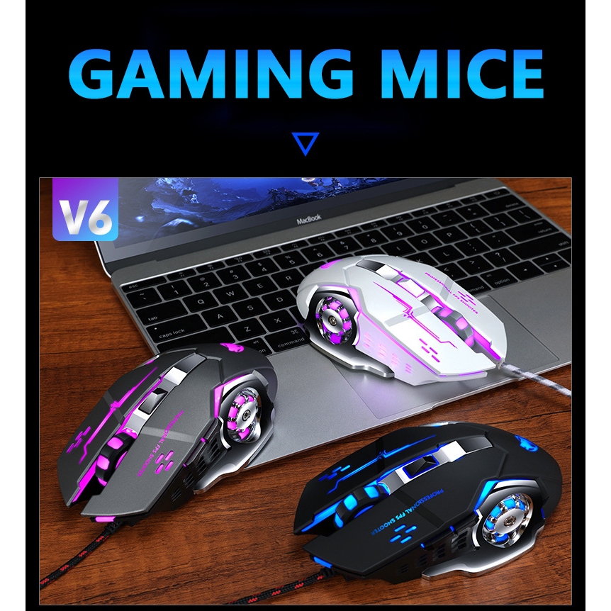 Mute Mouse Gaming Office Wired Mechanical Desktop Computer Notebook Silent Suitable for Laptops