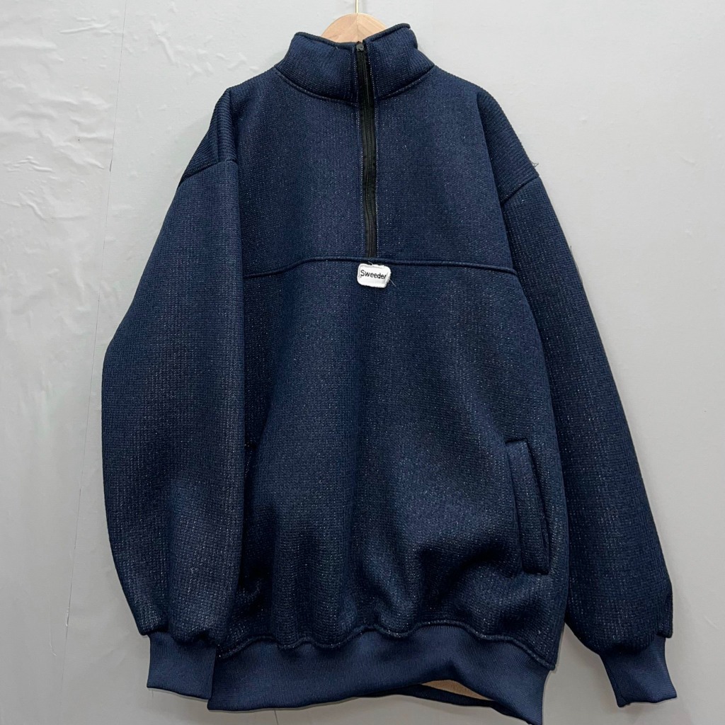 Áo Sweater Nỉ Len Lót Lông Màu Xanh Than Freeszie