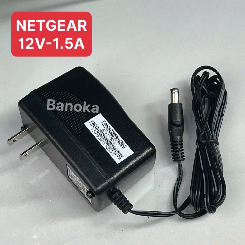 Nguồn Adapter  NETGEAR 12V-1.5A Chân 5.5*2.1mm-Sử dụng cho Camera và Đầu ghi hình- Hệ thông đèn Led... Chân chữ V  Xịn