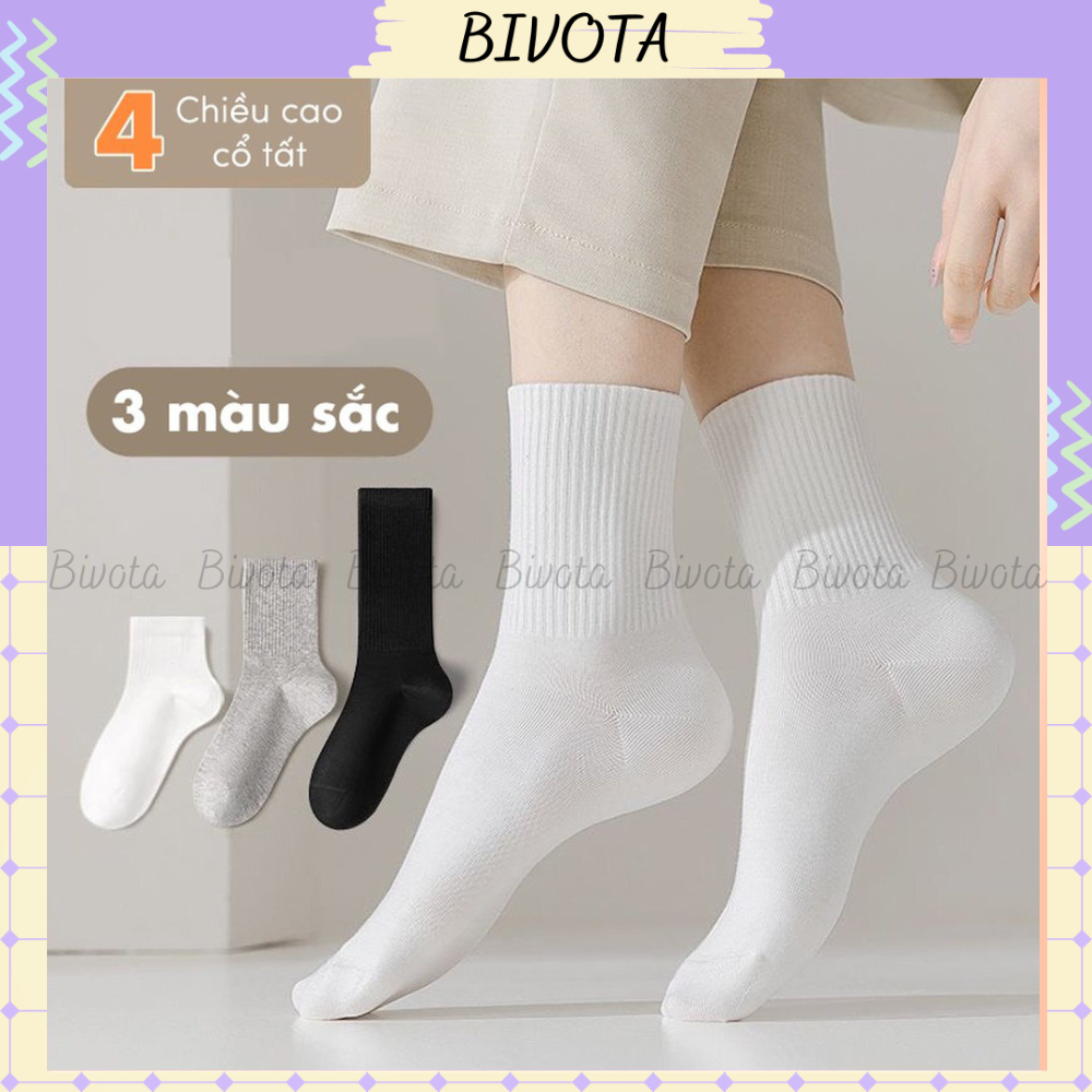 Tất vớ nam nữ Bivota chất liệu vải Hàn Quốc co giãn bốn chiều, phong cách đơn giản, chống hôi chân TN145