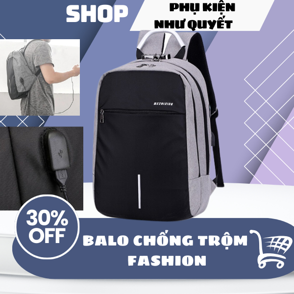 Balo Laptop Chống Trộm, Túi Cặp Đựng 15.6 inch Chống Sốc Cho Dân Văn Phòng Đi Làm
