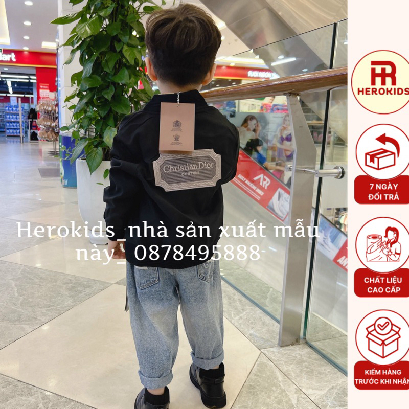 Áo Khoác Cho bé thêu logo Di.0r  Độc Đáo sang trọng- ao khoác cho bé Di.Or cao cấp Thể Thao Cá Tính.Herokids 14058