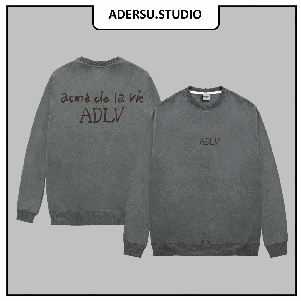 Áo Nỉ bông Sweater ADLV  ADESU.STUDIO , áo Sweater nam nữ nỉ bông cotton