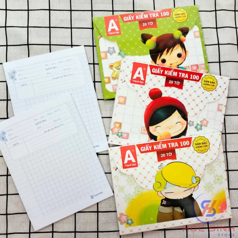 Xấp 20 Tờ Giấy Kiểm Tra Thành Đạt Định Lượng 100gsm - VPP Happy Kids