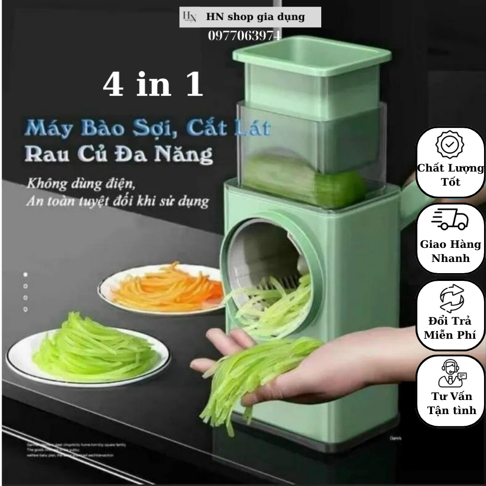 ????FREESHIP????MÁY THÁI LÁT RAU CỦ ????????????????CẦM TAY ĐA NĂNG 4 in 1 - Dụng Cụ Thái Rau Củ Quả Đa Năng VEGETABLE CUTT