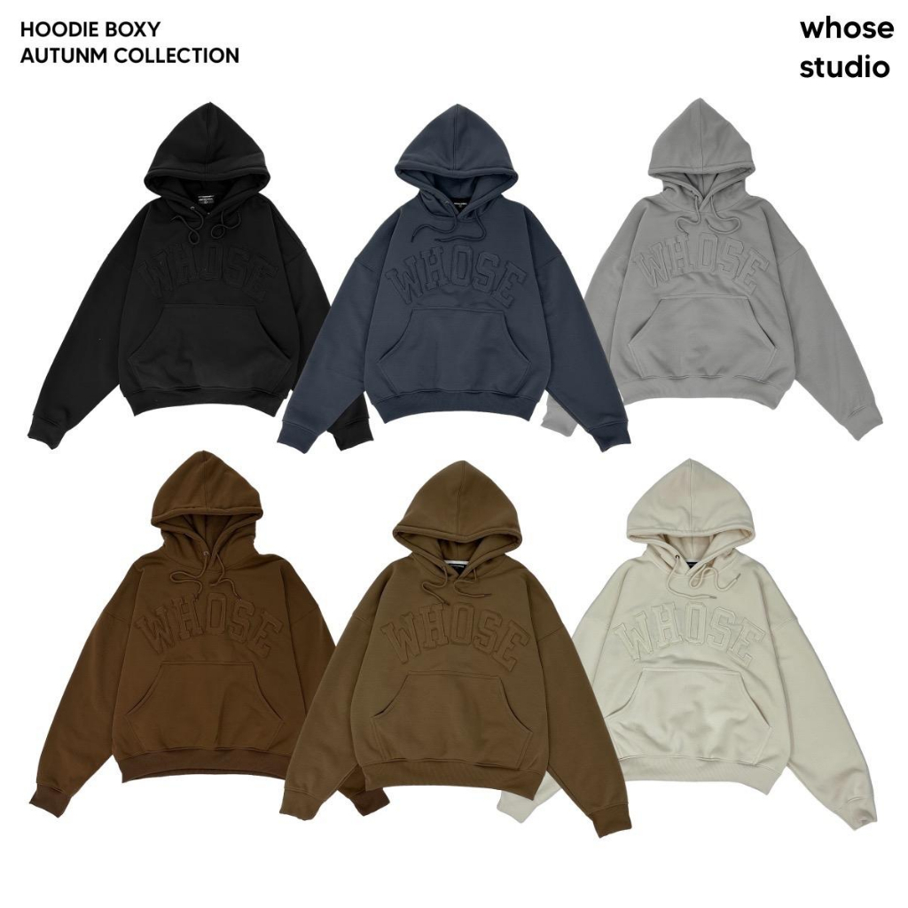 HOODIE BOXY - Áo hoodie thêu đắp vải Whose-JKLB2023