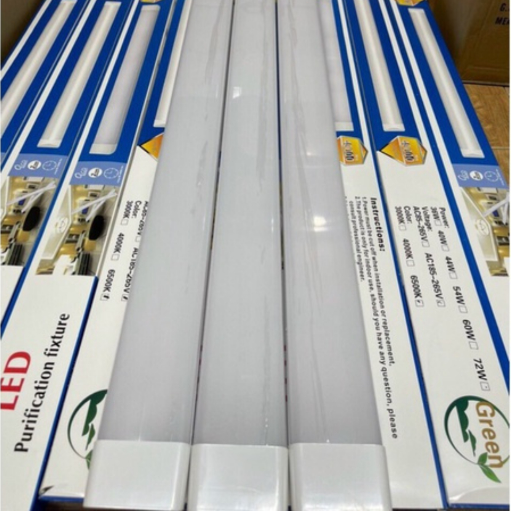 Combo 3 đèn bán nguyệt cao cấp,Bóng led dài 1m2 60W , Đèn tuýp LED bán nguyệt đầu vuông liền máng ánh sáng trắng