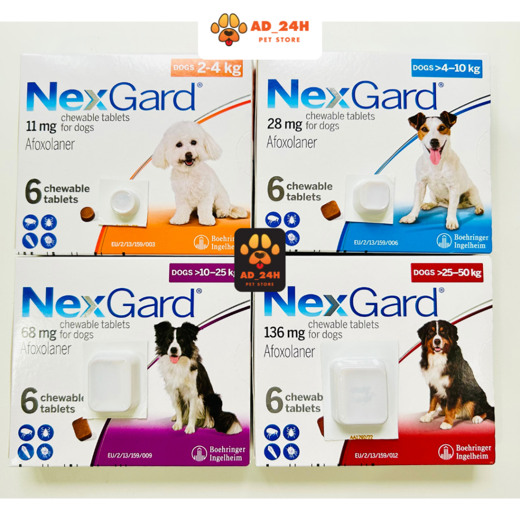 NEXGARD dinh dưỡng sạch ve rận demodex Chó?