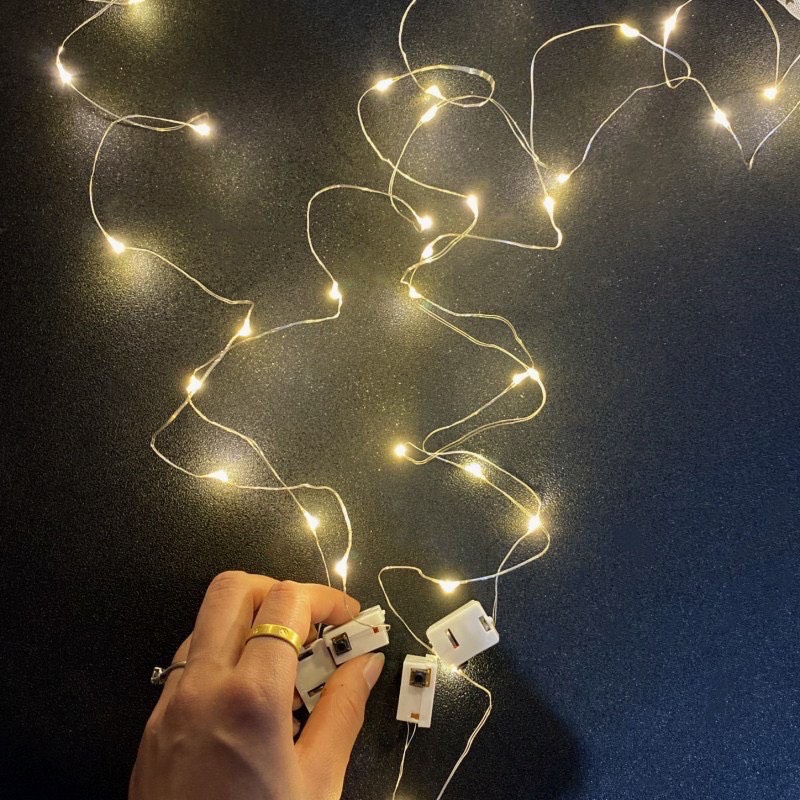 Đèn led đom đóm chạy bằng pin trang trí tháp oản, mẹt tết, bó hoa, tiểu cảnh