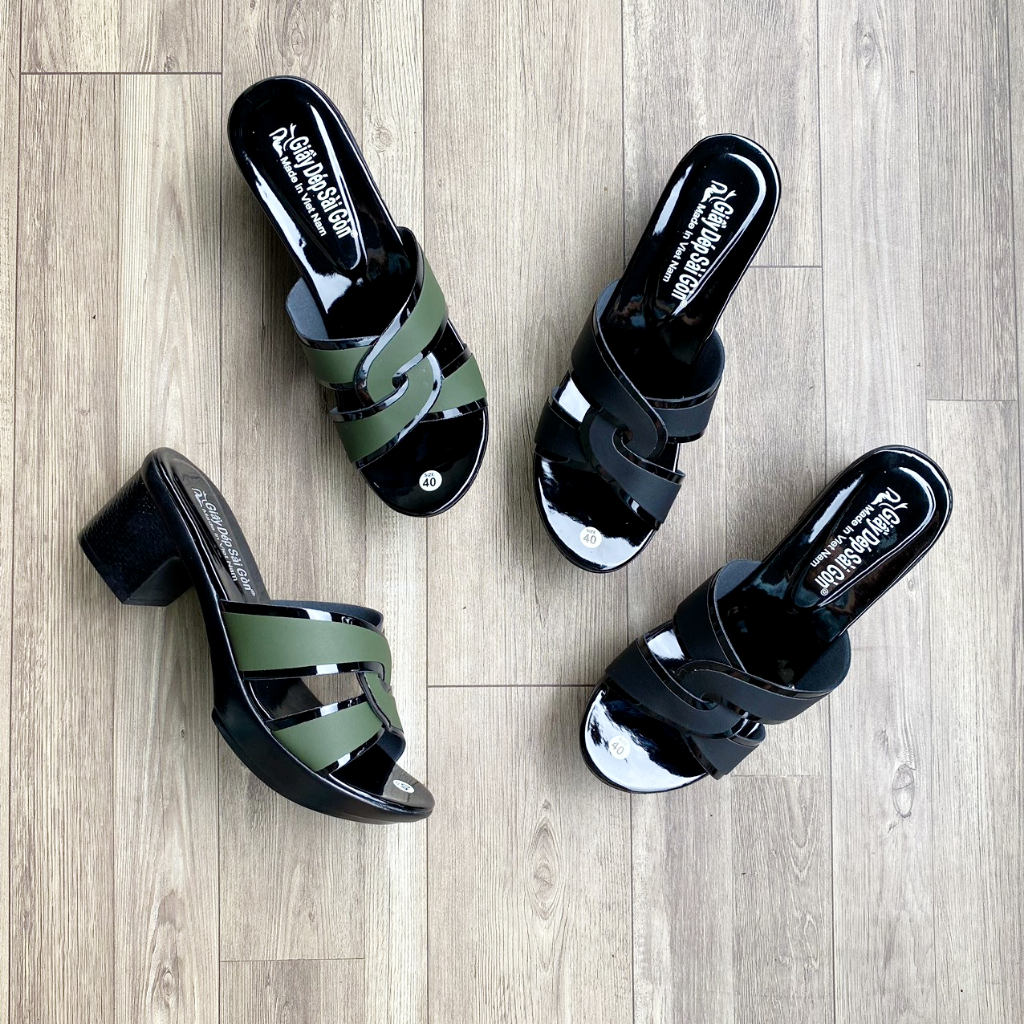 Size ngoại cỡ 40-43 Dép trung niên da xoắn cao 5cm cho mẹ cho bà