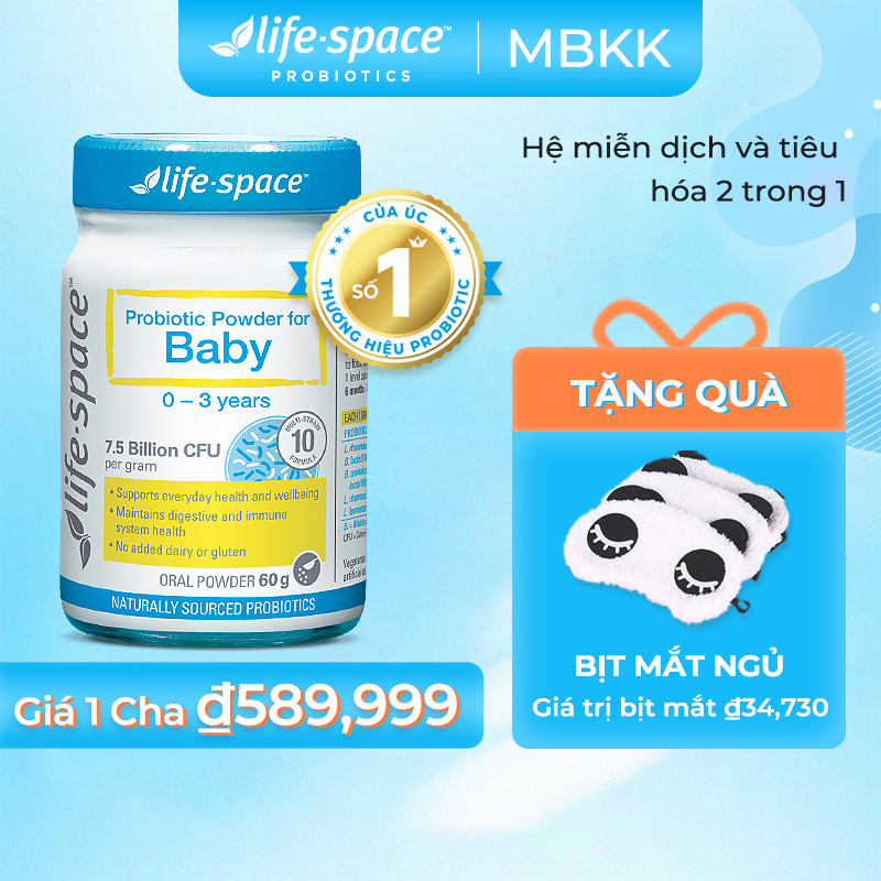 Men vi sinh Life Space Probiotic Powder For Baby hỗ trợ tiêu hoá dành cho bé từ 6 tháng đến 3 tuổi