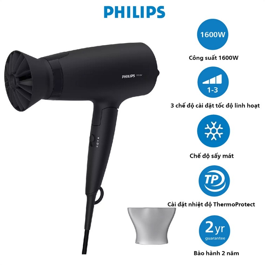 Máy sấy tóc Philips BHD308, 1600W - Hàng chính hãng
