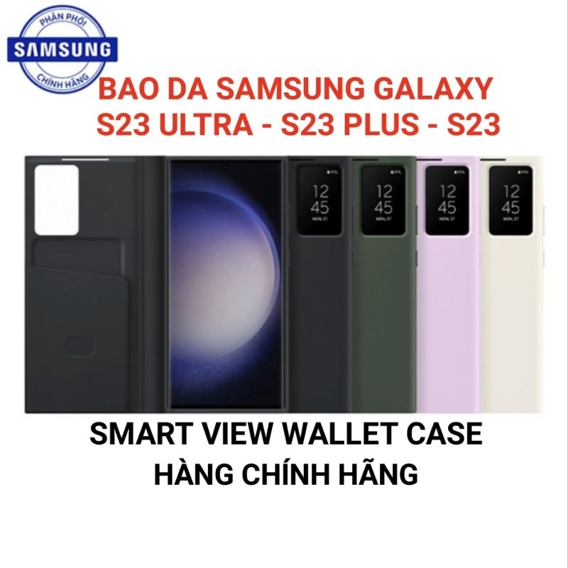 Bao da Samsung Galaxy S23 Ultra - S23 Plus - S23 Smart View Wallet Case  - Hàng Chính Hãng