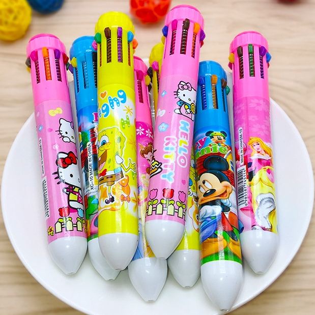 BÚT BI 10 MÀU HOẠT HÌNH CHO BÉ