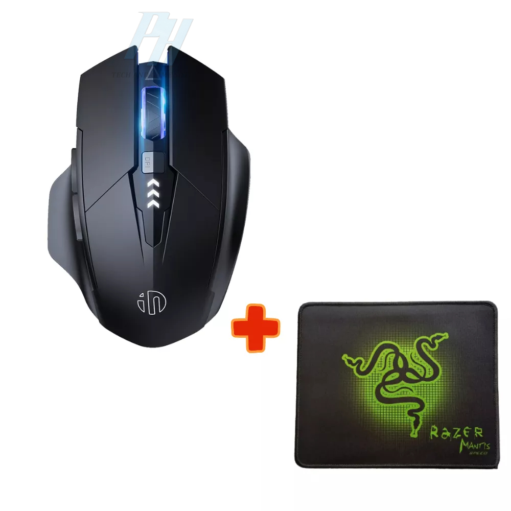 Chuột không dây silent mouse Inphic PM6 kết nối USB Wireless 2.4G, Bluetooth chơi game + Lót chuột
