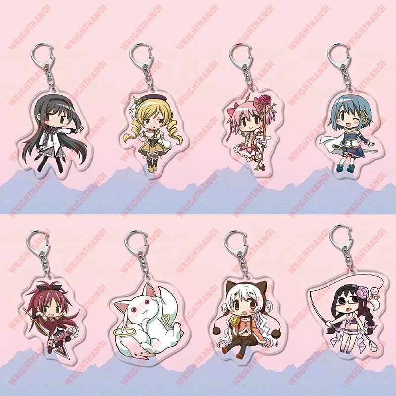 Móc khoá Fashion Anime Puella Magi Madoka Magica Collection Nhân vật Madoka Homura Sayaka Mami dễ thương trang trí balo