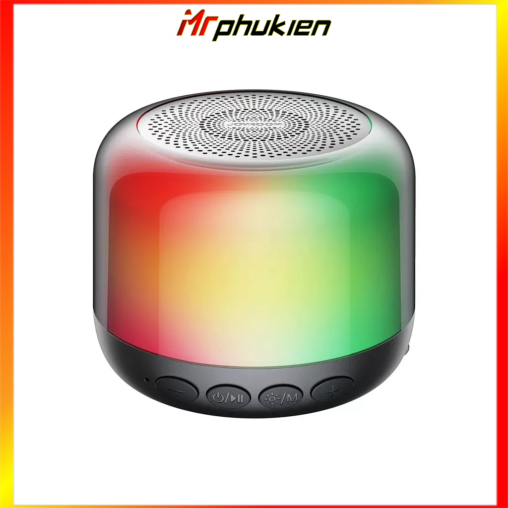GooJodOq Loa Bluetooth không dây di động, HiFi usb mini ngoài trời, loa nghe nhạc vòm Bass, có đèn led nhiều màu sắc.
