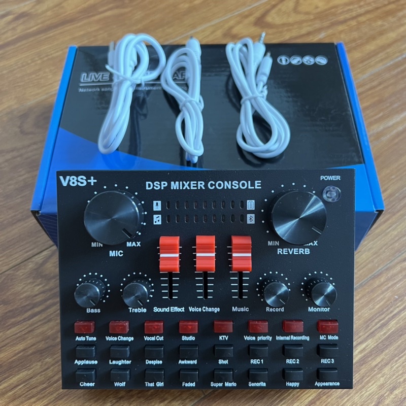 Sound Card Thu Âm online, Livestream, Hát Karaoke V8 V8S - Bluetooth Pin Sạc USB Audio Interface Soundcard Auto Tune
