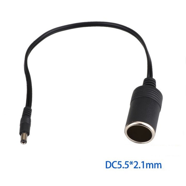 Dây đầu tẩu cái cắm nguồn oto chuyển sang jack DC đực