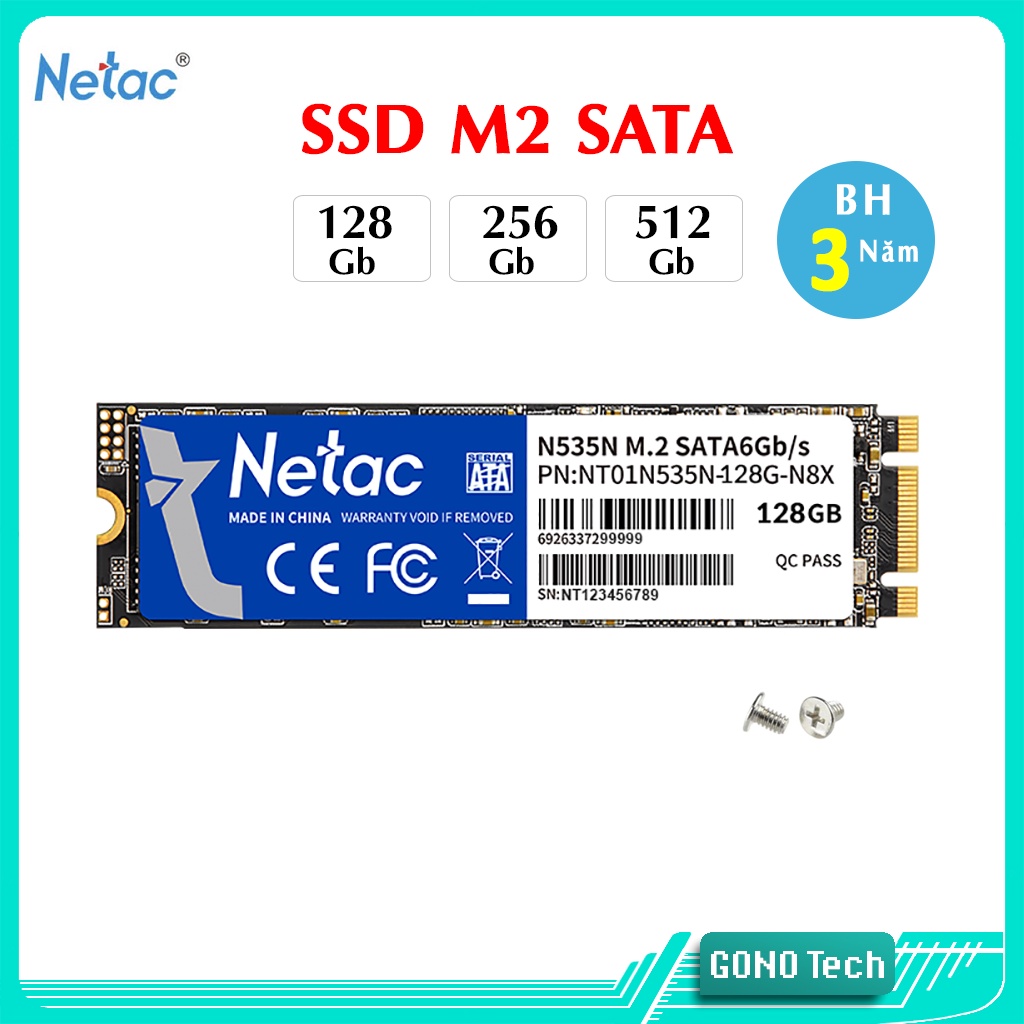 Ổ cứng SSD M2 SATA 128GB 256GB Netac N535N | M.2 2280 120Gb 240Gb 512GB
