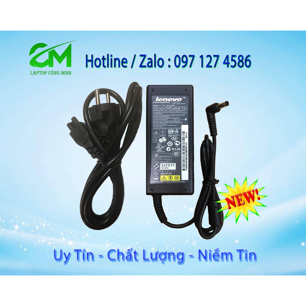 Sạc Laptop Lenovo Chân Thường 19V - 3.42A  bảo hành 12 tháng