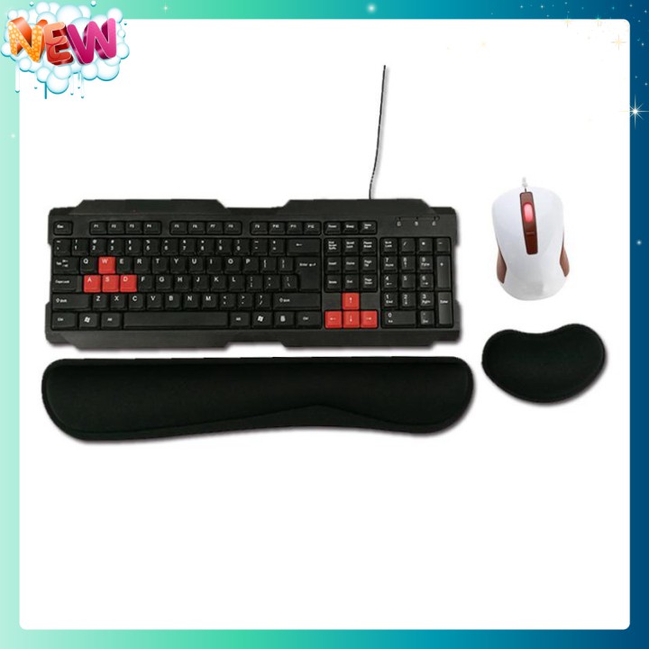 ???? ???? ???? Bộ Kê cổ tay bàn phím và chuột BATE Rubber cao su non ®️